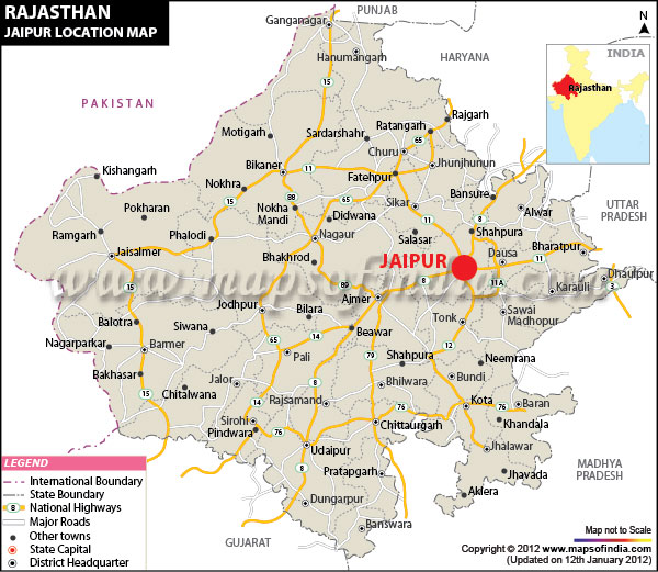 Where is Jaipur Located in India | Jaipur Location Map, Rajasthan