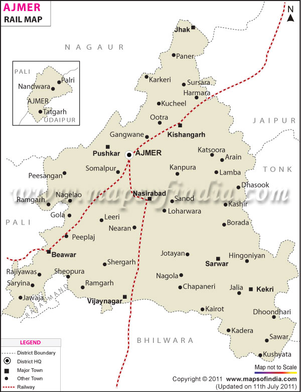 Railway Map of Ajmer