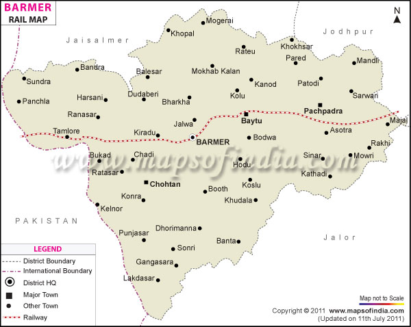 Railway Map of Barmer