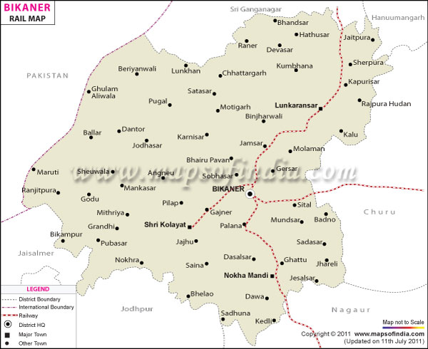 Railway Map of Bikaner