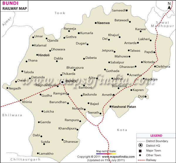 Railway Map of Bundi