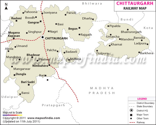 Railway Map of Chittorgarh