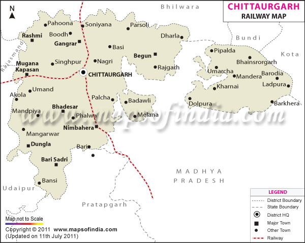 Railway Map of Chittorgarh