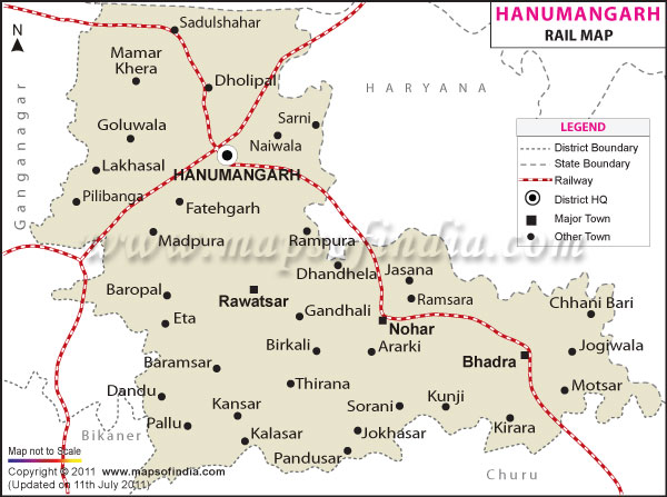 Railway Map of Hanumangarh