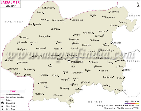 Railway Map of Jaisalmer