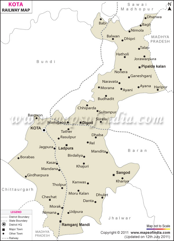 Railway Map of Kota