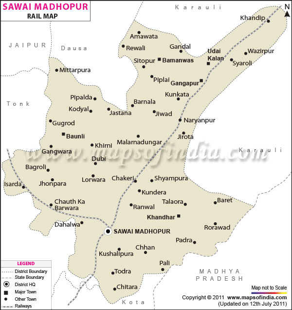 Railway Map of Sawai Madhopur