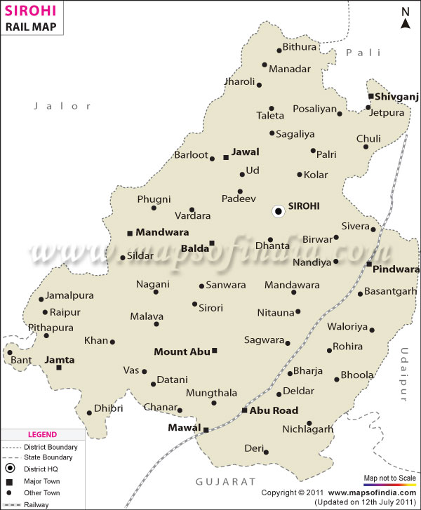 Railway Map of Sirohi