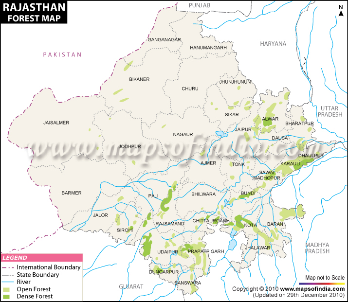 Forest Map of Rajasthan