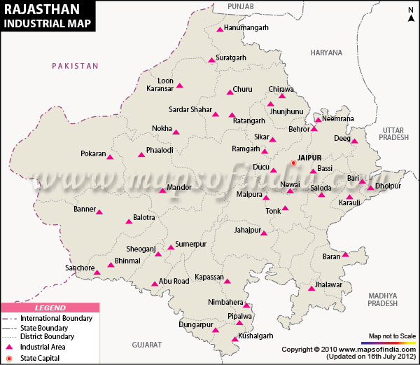 Industries Map Of Rajasthan