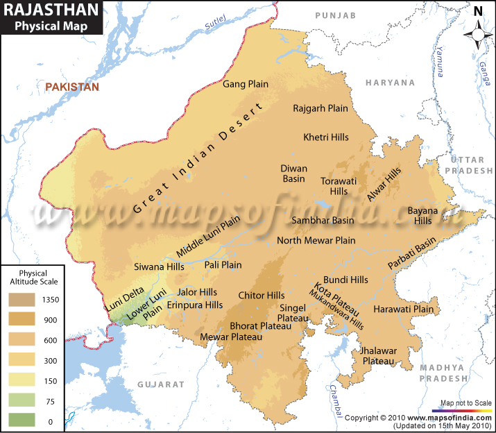 Rajasthan Physical Map