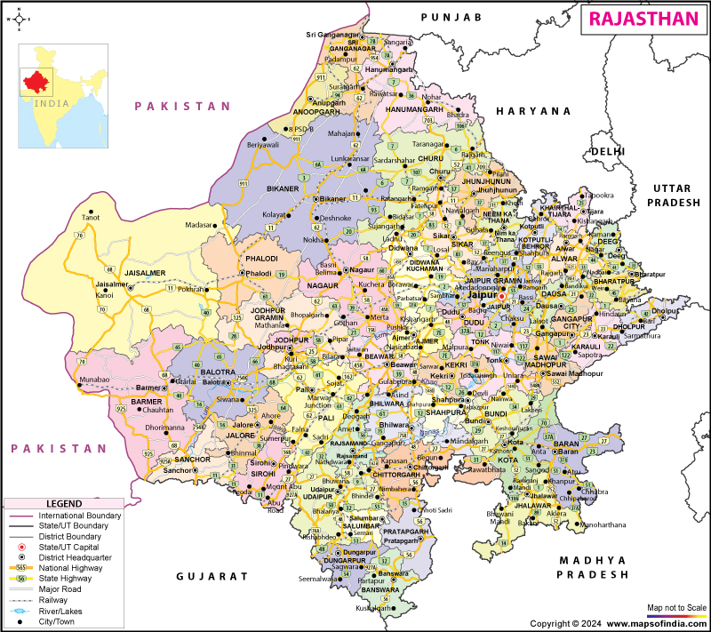 Map of Rajasthan