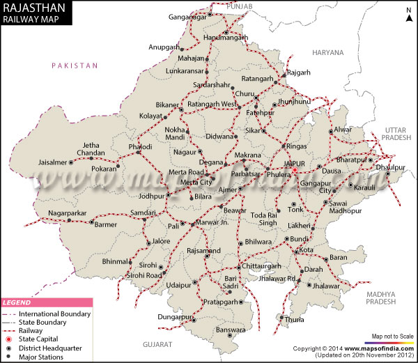 Rajasthan Railway Network Map