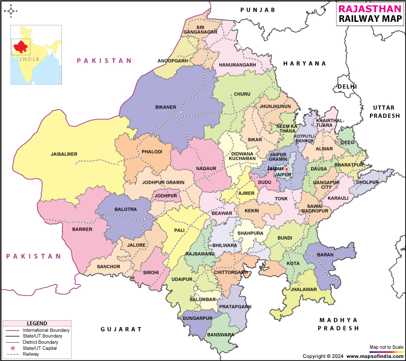 Rajasthan Railway Network Map