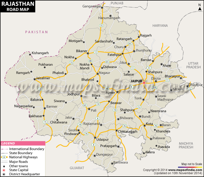 Rajasthan Road Network Map