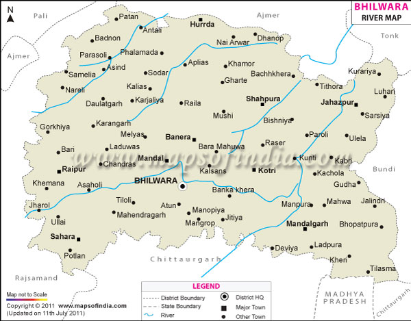 River Map of Bhilwara