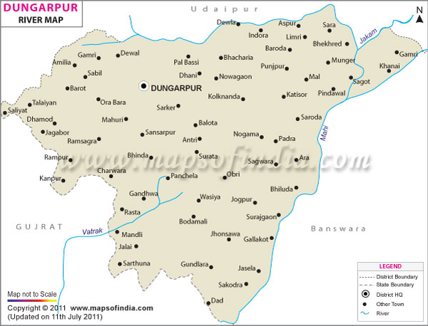 River Map of Dungarpur