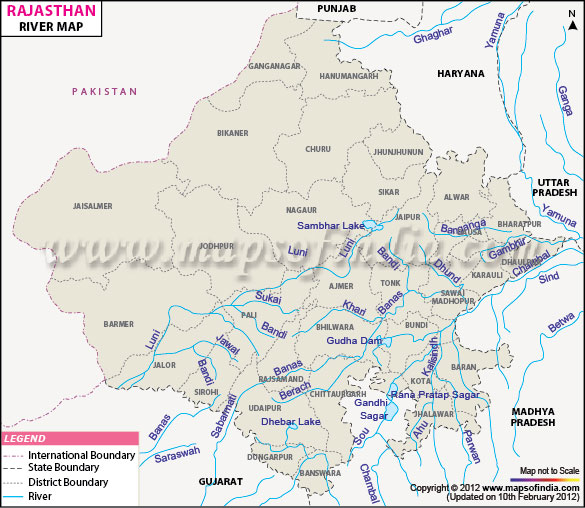 River Map of Rajasthan