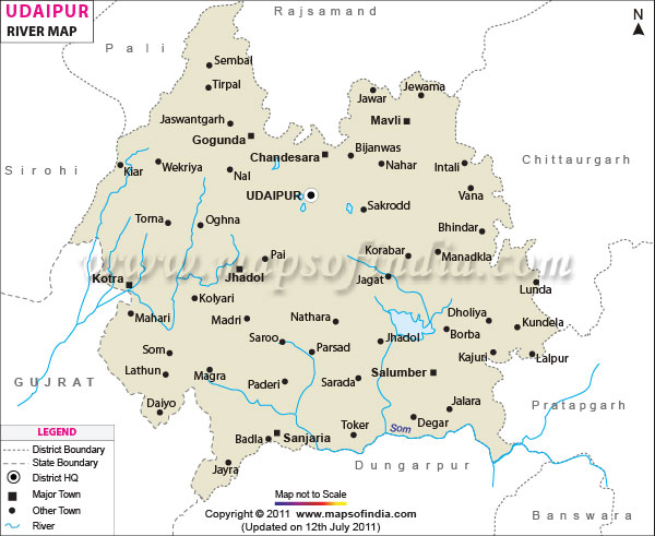River Map of Udaipur