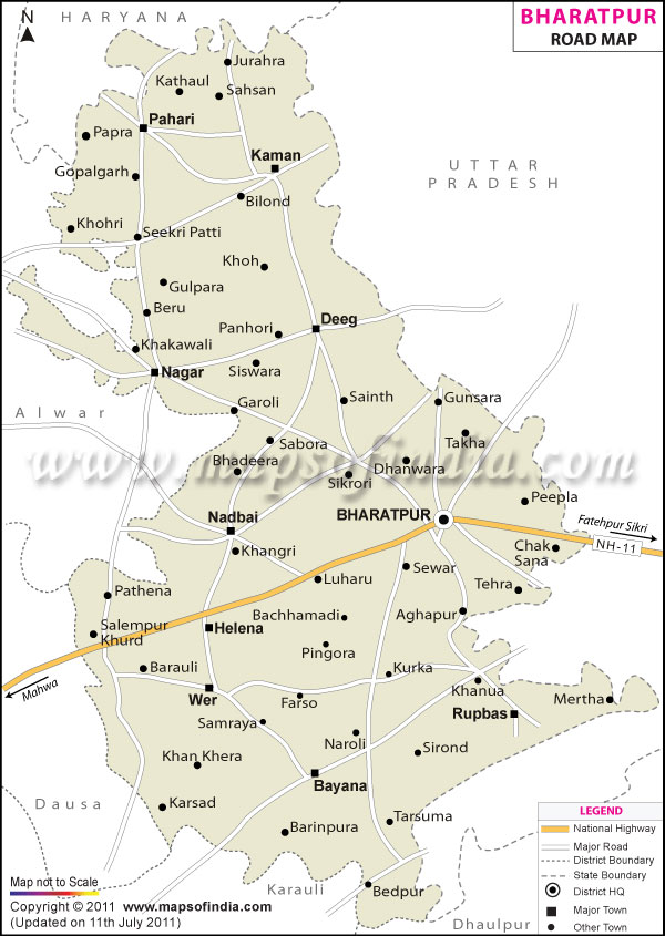 Road Map of Bharatpur