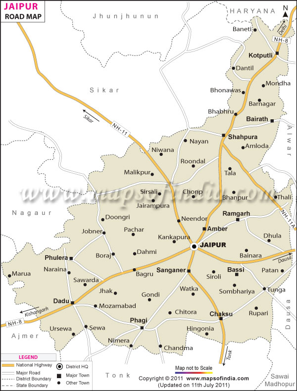 Road Map of Jaipur