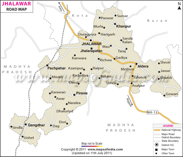 Road Map of Jhalawar