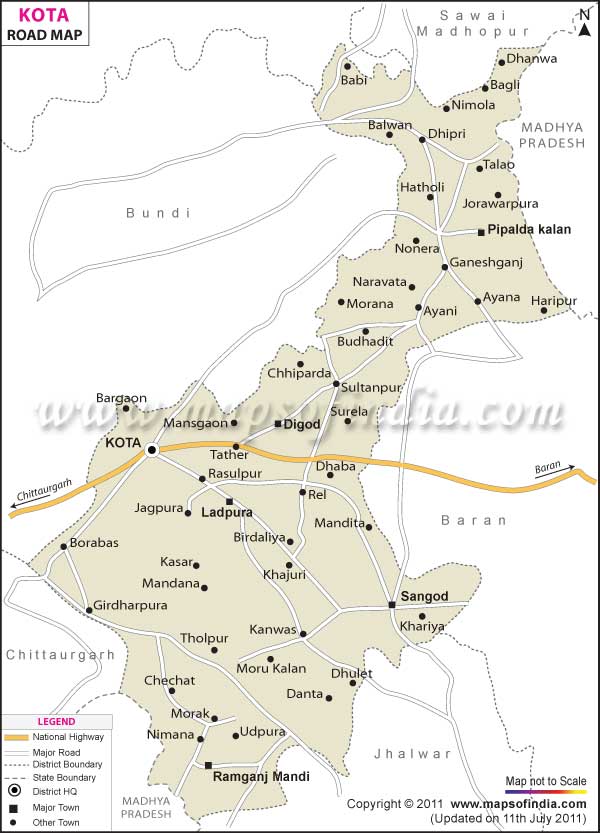 Road Map of Kota