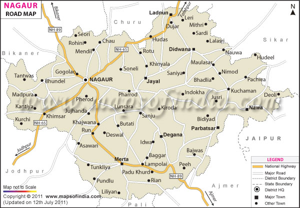 Road Map of Nagaur