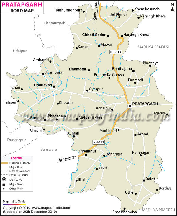 Road Map of Pratapgarh