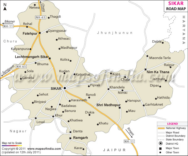 Road Map of Sikar