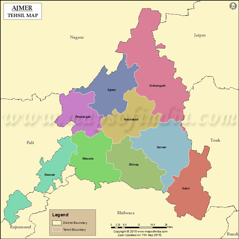  Tehsil Map of Ajmer