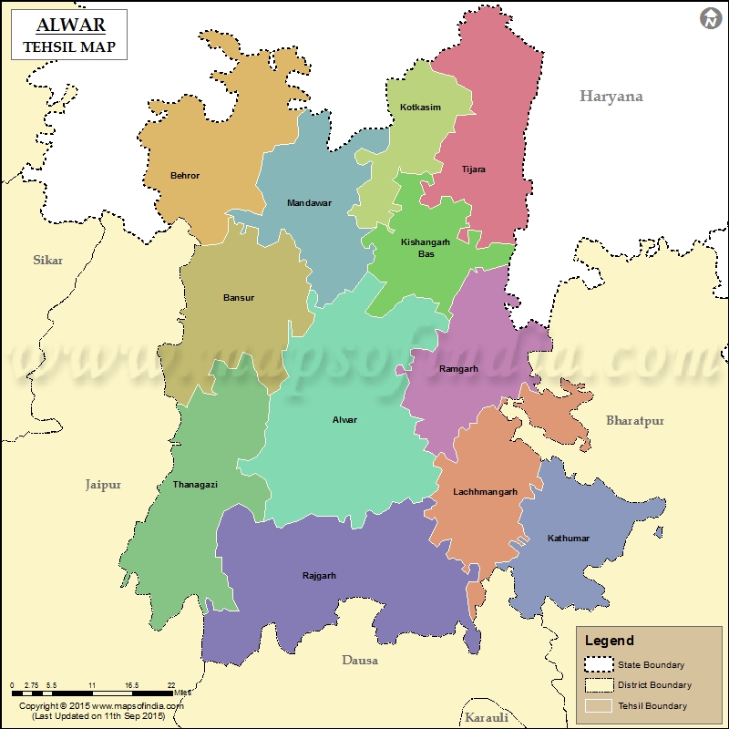  Tehsil Map of Alwar