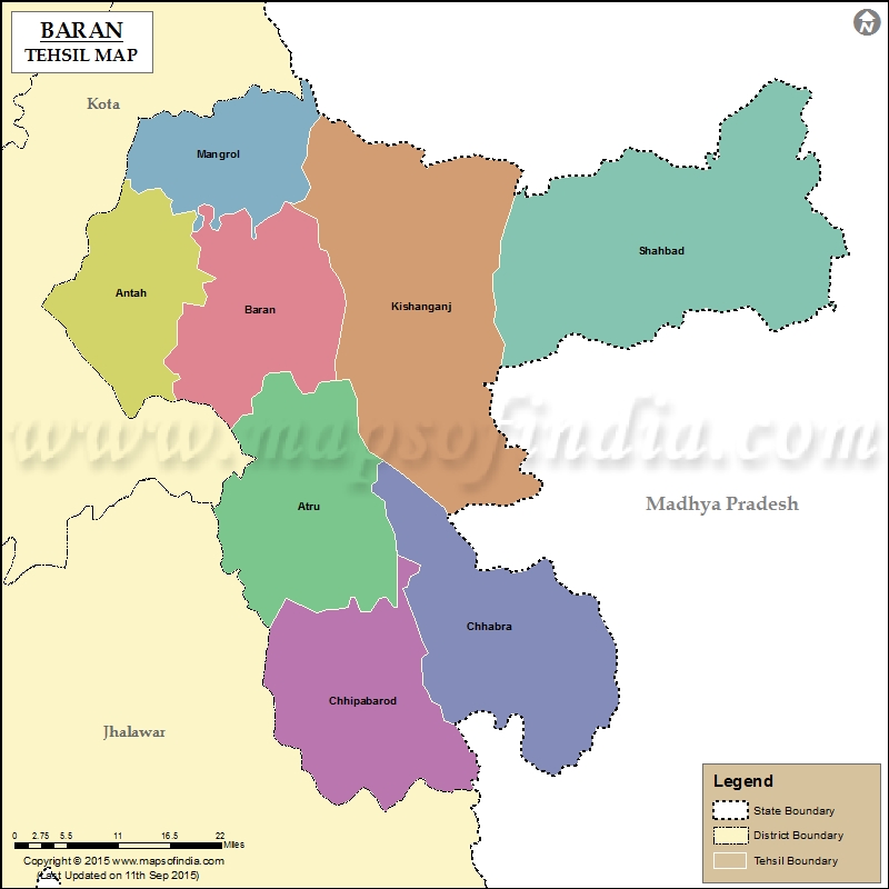 Tehsil Map of Baran