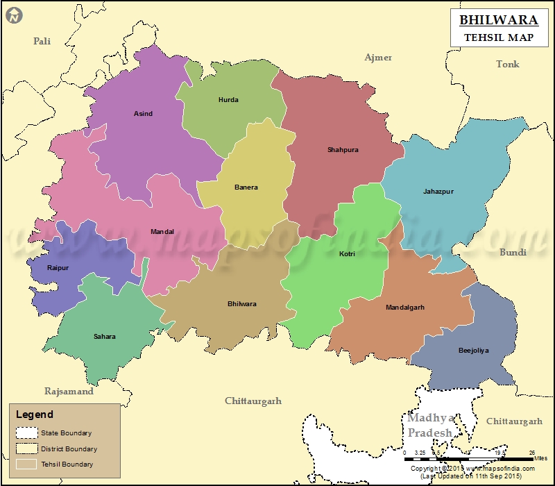  Tehsil Map of Bhilwara