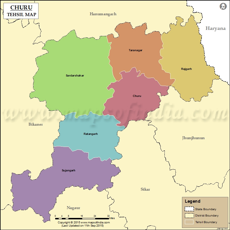  Tehsil Map of Churu