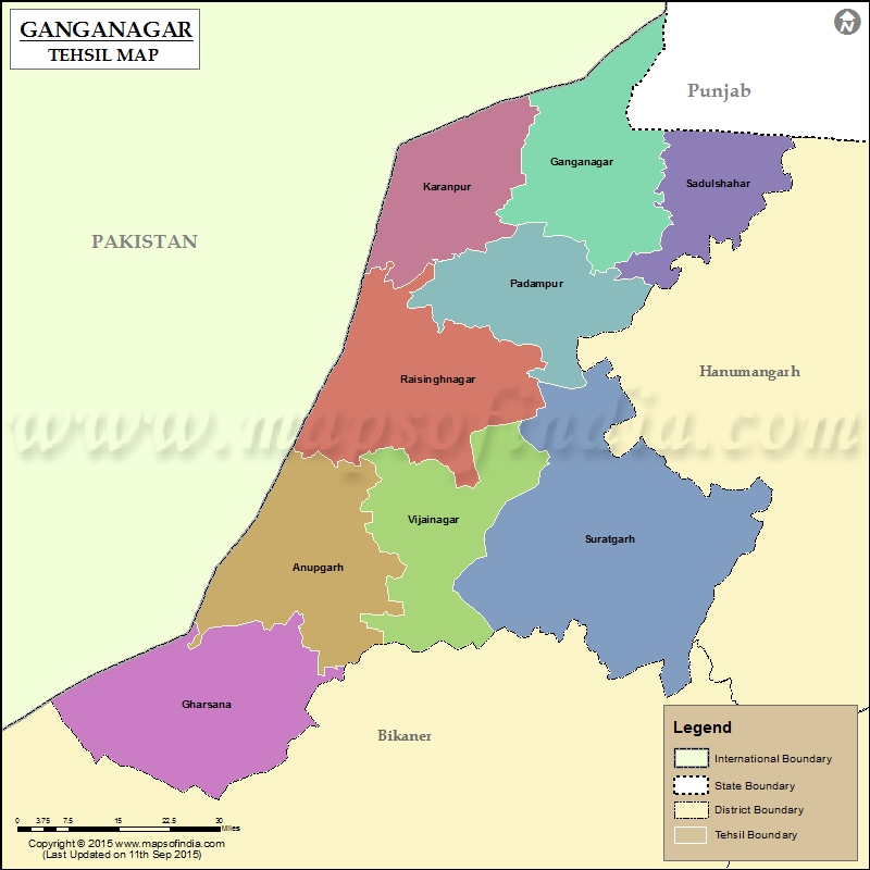  Tehsil Map of Ganganagar