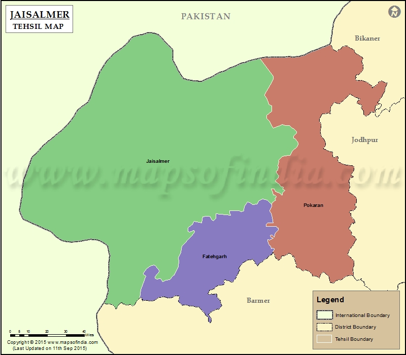 Jaisalmer Tehsil Map Jaisalmer Tehsils