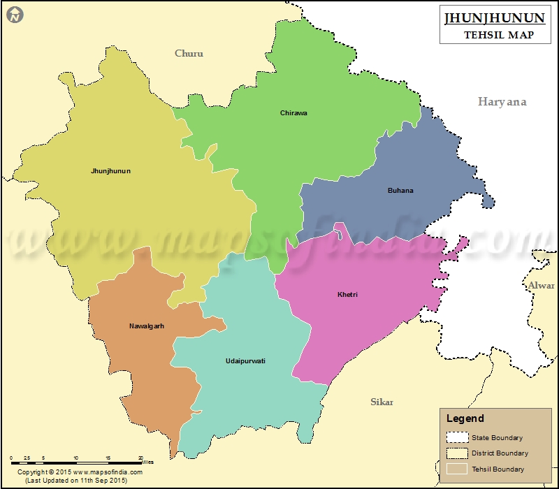  Tehsil Map of Jhunjhunun