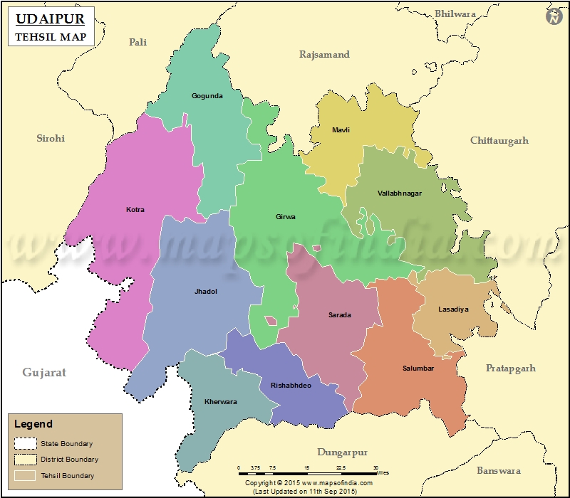 Tehsil Map of Udaipur