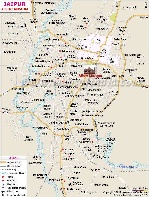 Location Map of Albert Hall Museum