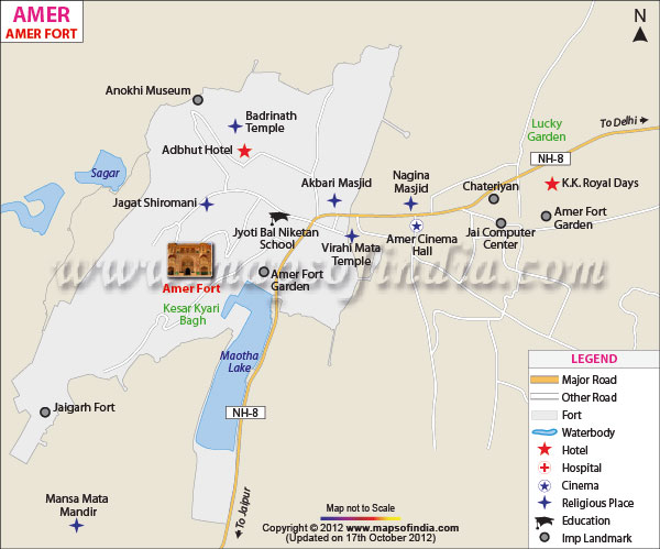 Location Map of Amer Fort