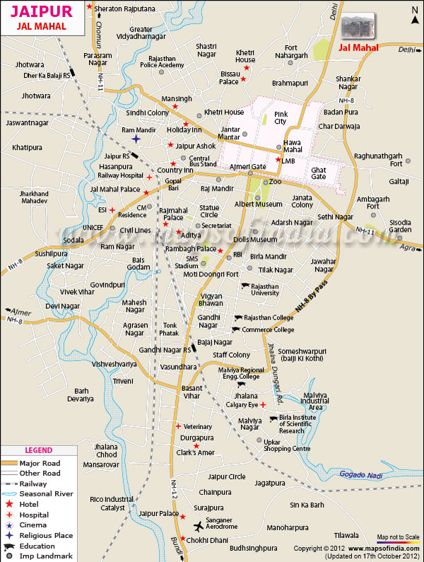 Location Map of Jal Mahal