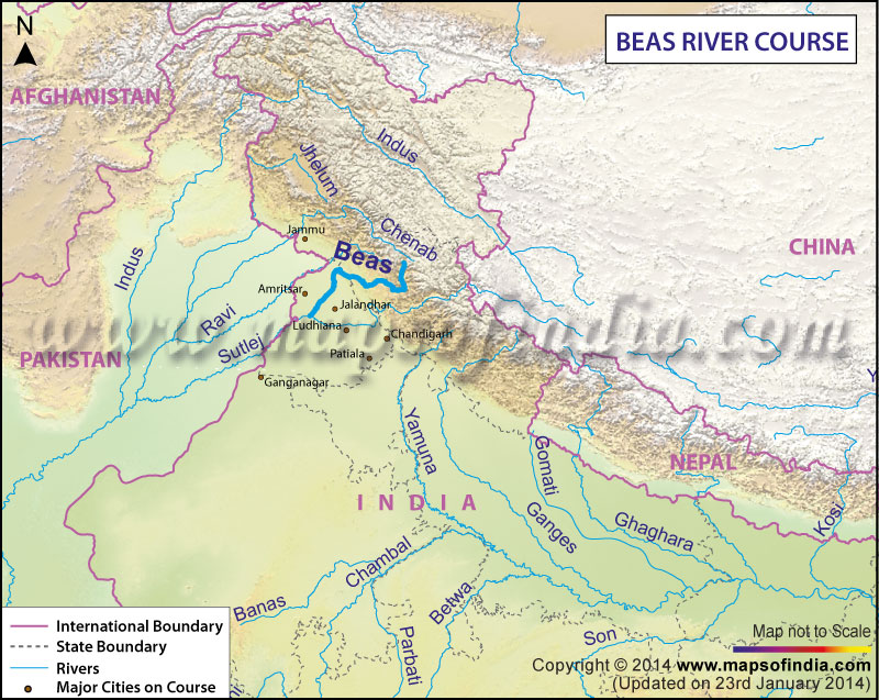 Route Map of River Beas