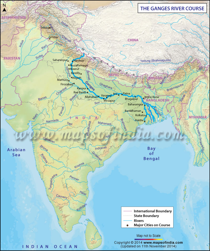 Ganges River And Its Map