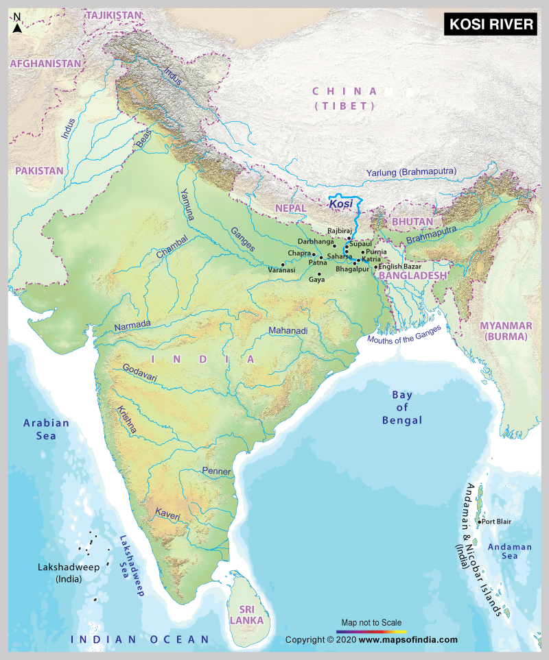 Kosi River Map