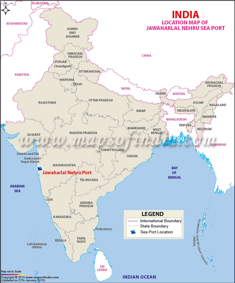 Location map of Jawaharlal Nehru Sea Port