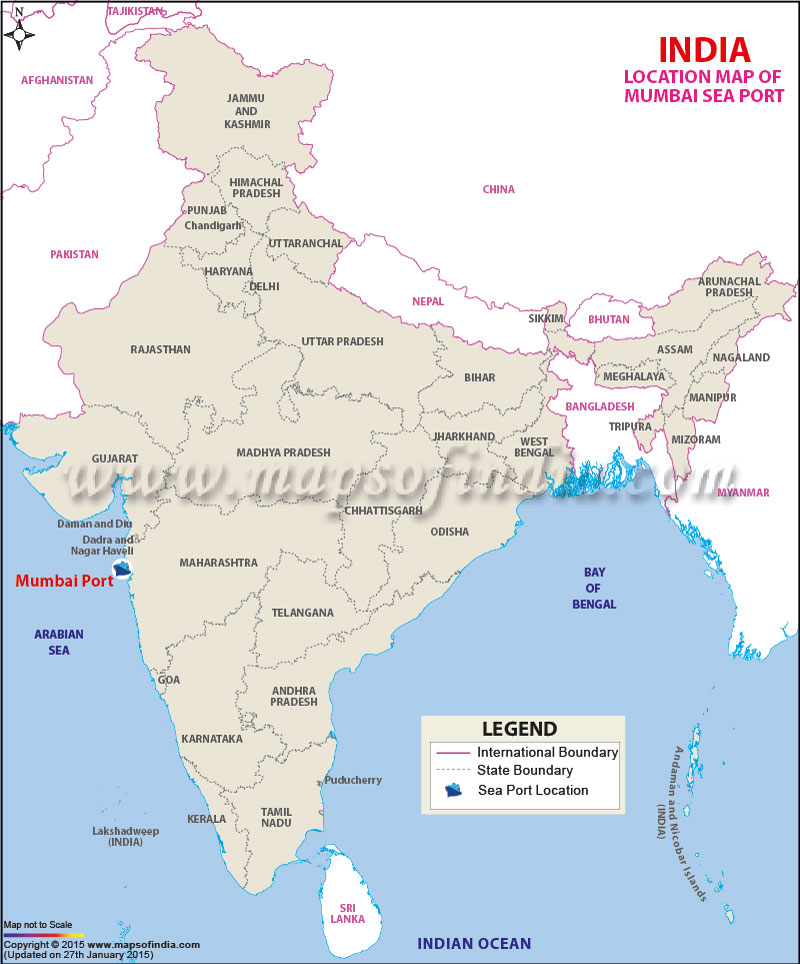 Location map of Mumbai Sea Port