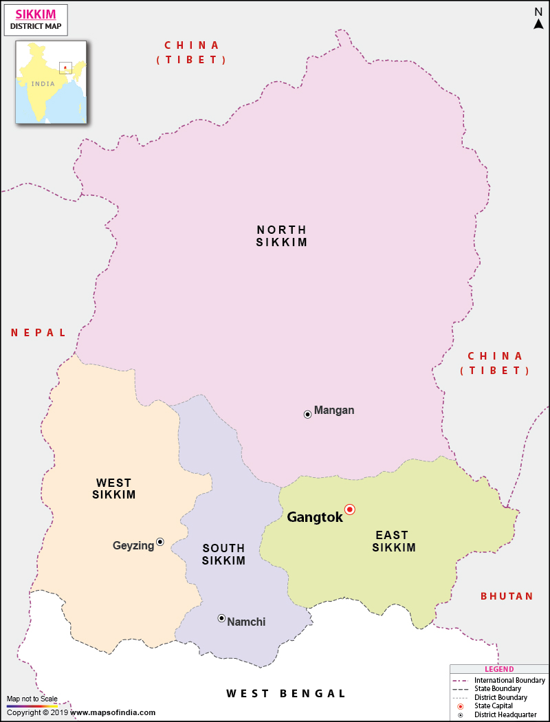 District Map of Sikkim