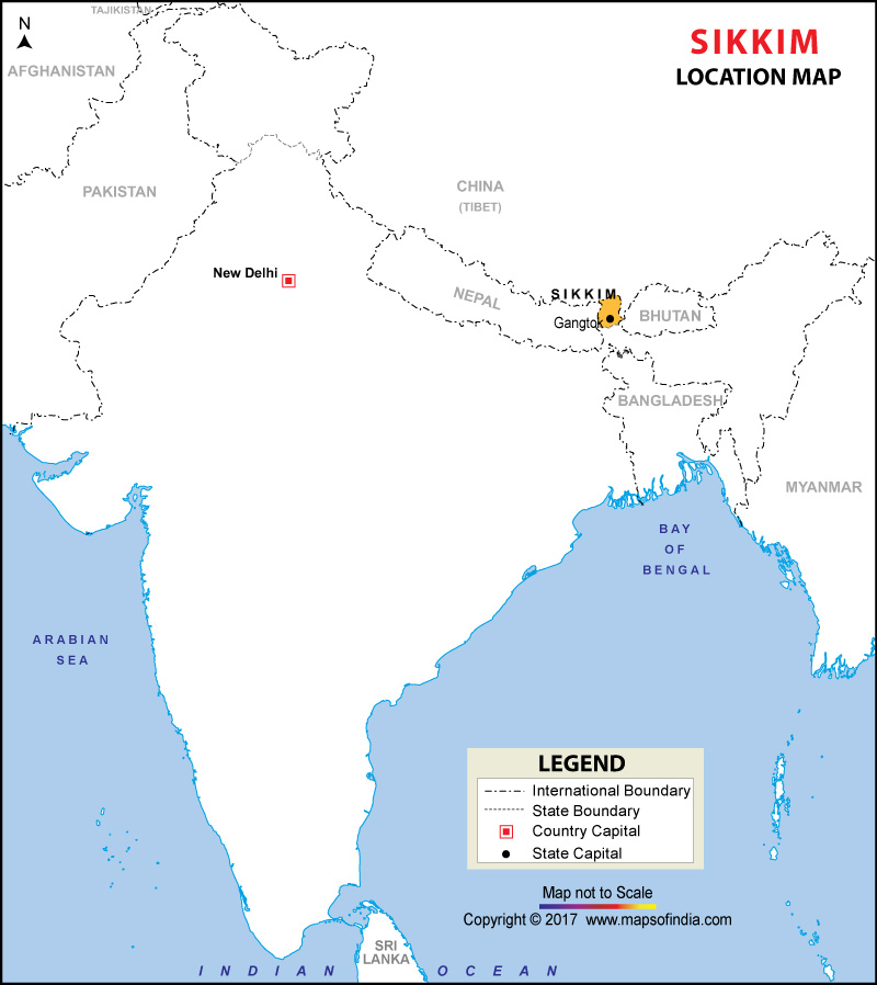 Location Map Of Sikkim