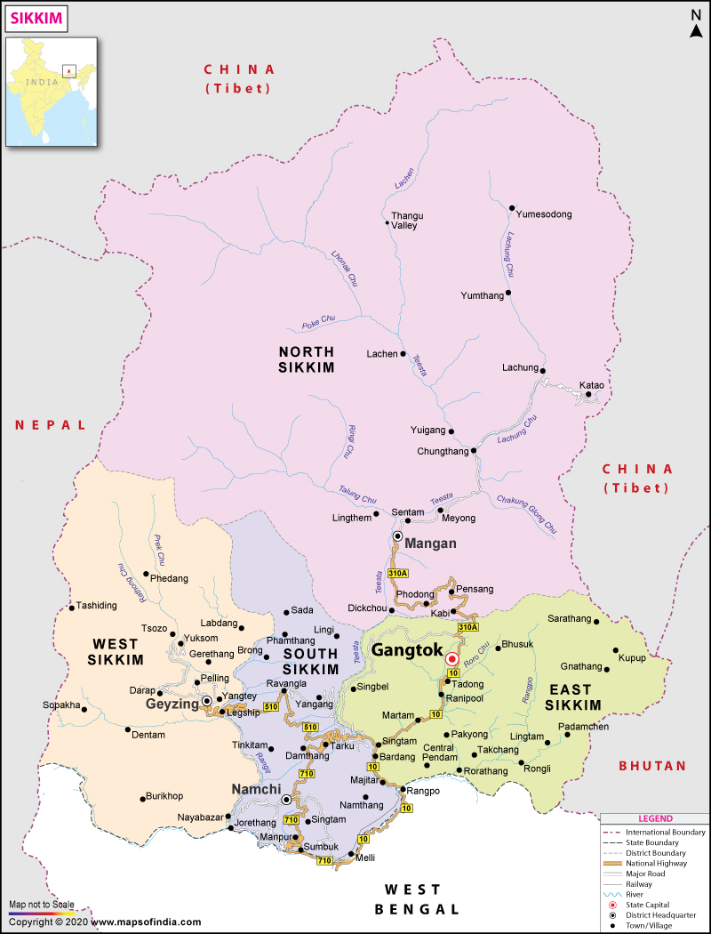 Image result for sikkim state in india map